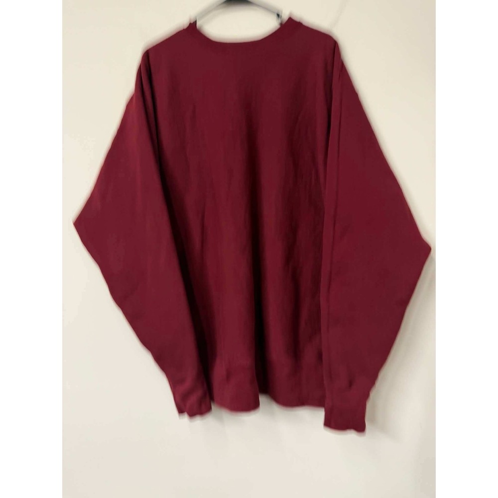 Vtg Camber Cross-Knit Sweatshirt Mens 2XL Tall Burgundy Made in USA Heavyweight